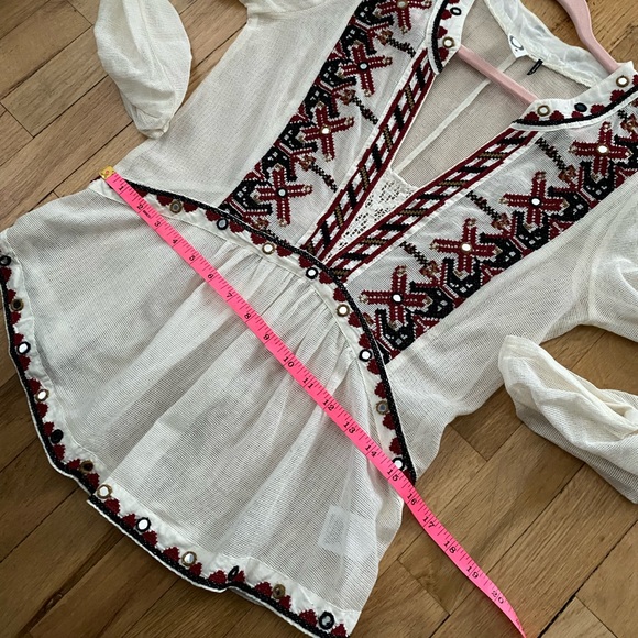 Anthropologie Akemi + Kin Embroidered Mesh Cotton Top - Picture 13 of 15